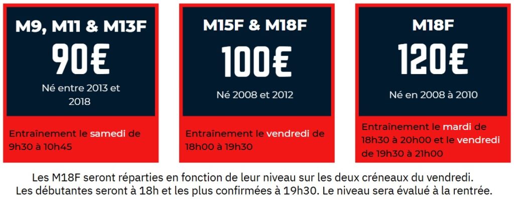 Tarifs jeunes Niort volley ball